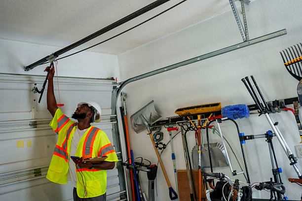 Professional Garage Door Roller Replacement technician working in Forsyth County County, GA